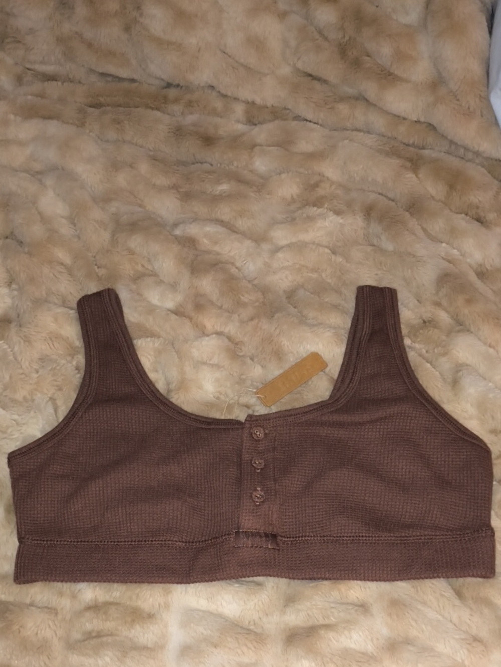 Skims Waffle Knit Henley Bralette